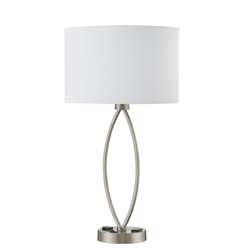 Ngủ một đèn bàn ánh sáng với lớp hoàn thiệnniken, một công tắc rocker/off và hai cửa hàng tại phòng khách