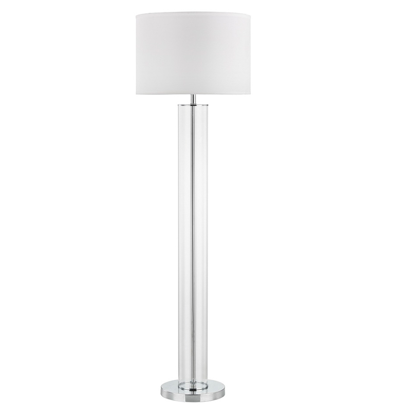 Đèn sàn kim loại khách sạn với lớp hoàn thiện crôm được đánh bóng tại ghế sofa bên cạnh phòng khách